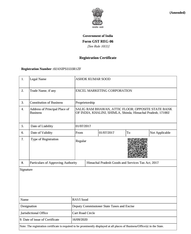 GST Head office : Shimla
